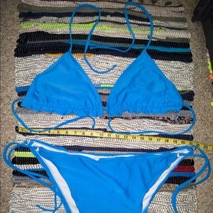 Plus Lettuce Trim Triangle Tie Side Bikini Swimsuit